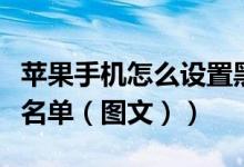 苹果手机怎么设置黑名（苹果手机怎么设置黑名单（图文））