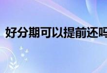 好分期可以提前还吗 好分期可以提前还款吗