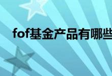 fof基金产品有哪些 fof基金投资的是什么