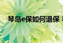 琴岛e保如何退保 琴岛e保2022版怎么买