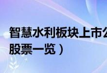 智慧水利板块上市公司有哪些（智慧水利概念股票一览）