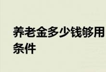 养老金多少钱够用 领取养老金需要满足哪些条件 
