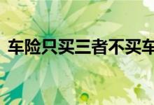 车险只买三者不买车损 车险有必要买三者吗