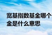 宽基指数基金哪个更适合定投 宽基和指数基金是什么意思