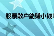 股票散户能赚小钱吗 股票散户能赚到钱吗