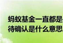 蚂蚁基金一直都是买入待确认 蚂蚁基金买入待确认是什么意思