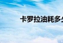 卡罗拉油耗多少 卡罗拉油耗高吗 
