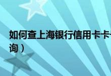 如何查上海银行信用卡卡号（上海银行信用卡的账单如何查询）