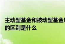 主动型基金和被动型基金属于什么 主动型基金和被动型基金的区别是什么