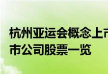 杭州亚运会概念上市公司有哪些杭州亚运会上市公司股票一览