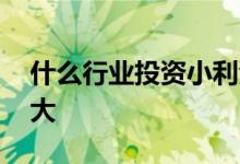 什么行业投资小利润大 什么行业投资少利润大