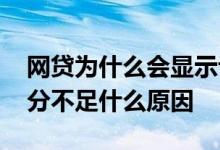 网贷为什么会显示评分不足 网贷老是综合评分不足什么原因