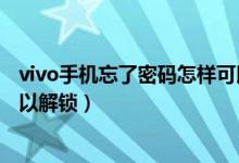 vivo手机忘了密码怎样可以刷机（vivo手机忘了密码怎样可以解锁）