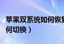 苹果双系统如何恢复成单系统（苹果双系统如何切换）