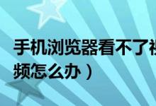 手机浏览器看不了视频（手机浏览器看不了视频怎么办）