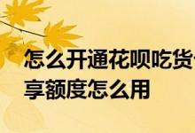 怎么开通花呗吃货卡专享额度 花呗吃货卡专享额度怎么用