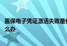 医保电子凭证激活失败是什么原因 医保电子凭证激活失败怎么办