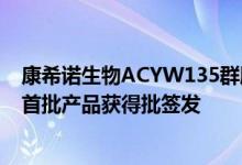 康希诺生物ACYW135群脑膜炎球菌多糖结合疫苗曼海欣®首批产品获得批签发