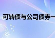 可转债与公司债券一样吗 可转债是公司债吗
