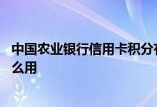 中国农业银行信用卡积分有什么用 农业银行信用卡积分有什么用