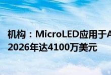 机构：MicroLED应用于AR智能眼镜显示器芯片产值预估至2026年达4100万美元