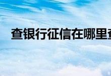 查银行征信在哪里查 查自己的征信怎么查