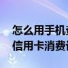 怎么用手机查信用卡消费记录 手机上怎么查信用卡消费记录