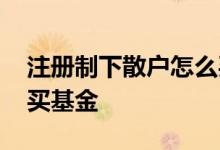注册制下散户怎么买基金 为什么散户不愿意买基金