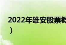 2022年雄安股票概念名单（雄安概念股一览）
