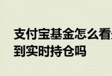 支付宝基金怎么看最新持仓 支付宝基金能看到实时持仓吗