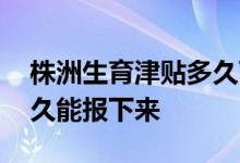 株洲生育津贴多久可以领取 株洲生育津贴多久能报下来 