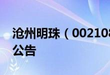 沧州明珠（002108）2016年11月18日增发公告