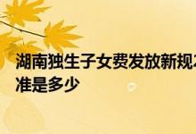 湖南独生子女费发放新规2022 2022年湖南独生子女补贴标准是多少 