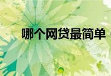 哪个网贷最简单（哪个网贷最好借钱）