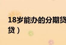 18岁能办的分期贷款（18岁能申请的分期网贷）