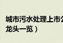 城市污水处理上市公司有哪些（相关上市公司龙头一览）