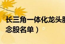 长三角一体化龙头股有哪些（长三角一体化概念股名单）