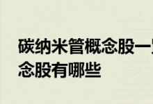 碳纳米管概念股一览2022年碳纳米管龙头概念股有哪些