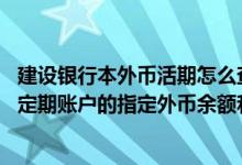 建设银行本外币活期怎么查 建设银行：我可以上行短信查询定期账户的指定外币余额和明细么