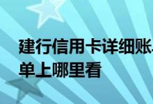建行信用卡详细账单怎么查 建行信用卡的账单上哪里看