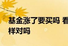 基金涨了要买吗 看见别的基金涨了就想买这样对吗