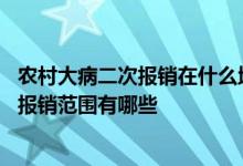 农村大病二次报销在什么地方报销 农村保险住院报销比例及报销范围有哪些 