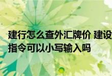 建行怎么查外汇牌价 建设银行：上行短信查询外汇牌价中的指令可以小写输入吗