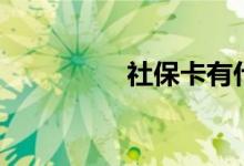 社保卡有什么用 怎么用 