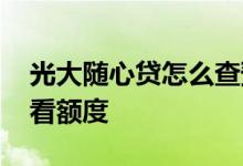 光大随心贷怎么查预审额度 光大随心贷怎么看额度