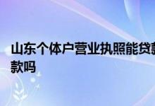 山东个体户营业执照能贷款吗 刚办的个体户营业执照可以贷款吗