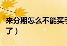 来分期怎么不能买手机（来分期怎么不能借款了）