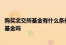 购买北交所基金有什么条件 没开通北交所权限可以买北交所基金吗