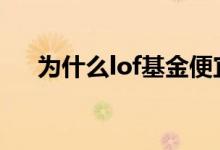 为什么lof基金便宜 为什么不买lof基金