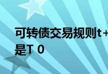 可转债交易规则t+0 可转债交易规则有哪些是T 0
